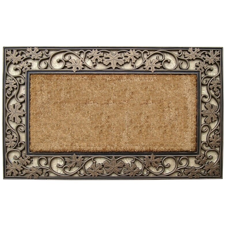 Paisley Coir and Rubber Floral Bordered Doormat 30 in. x 60 in. On Sale Bed Bath & Beyond